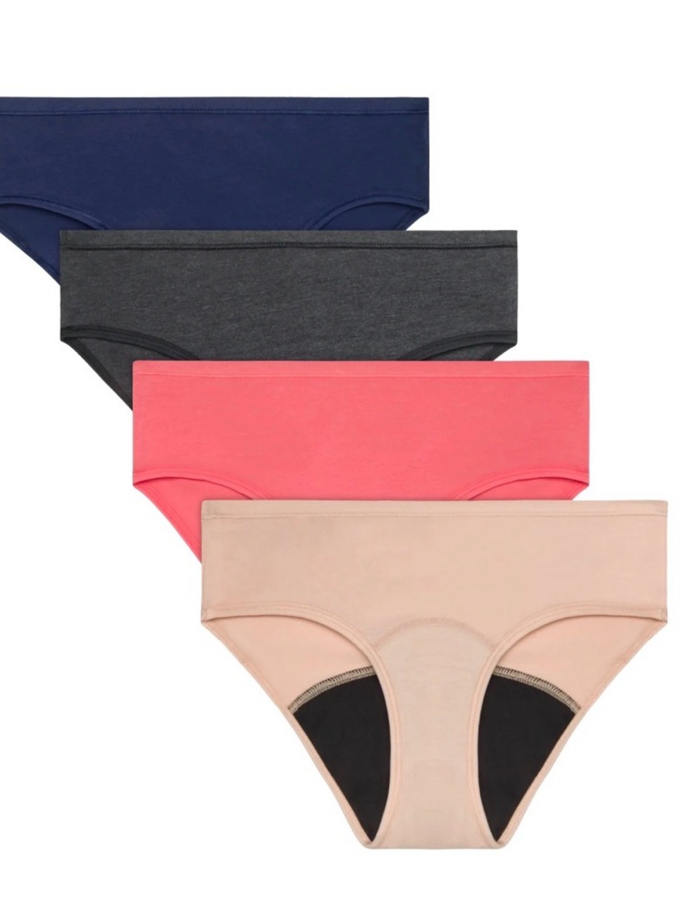 NEW Hanes Girls 4-Pack Bikini Briefs Tagless Hipster Period Panties Sz 18